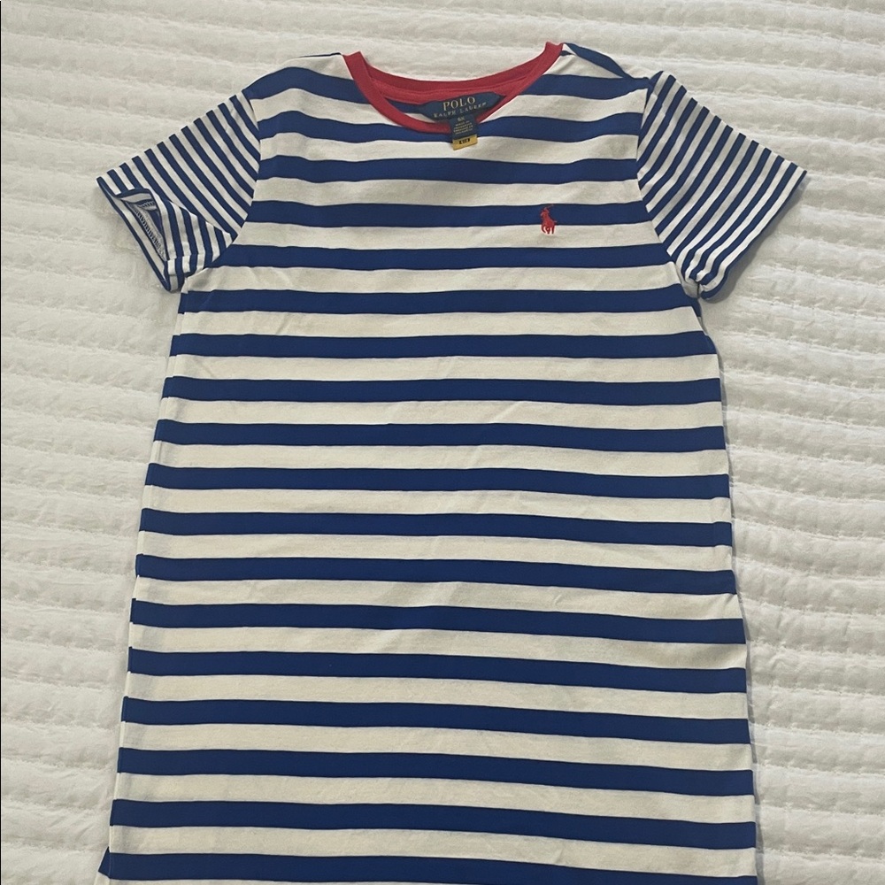 Polo by Ralph Lauren Navy and White Striped Tee